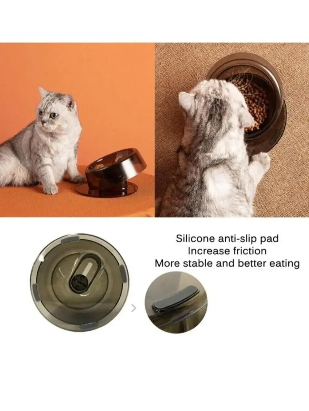 Raised Tilted Cat Food Bowl – Non-Slip, Anti-Vomiting, Whisker-Friendly, New
